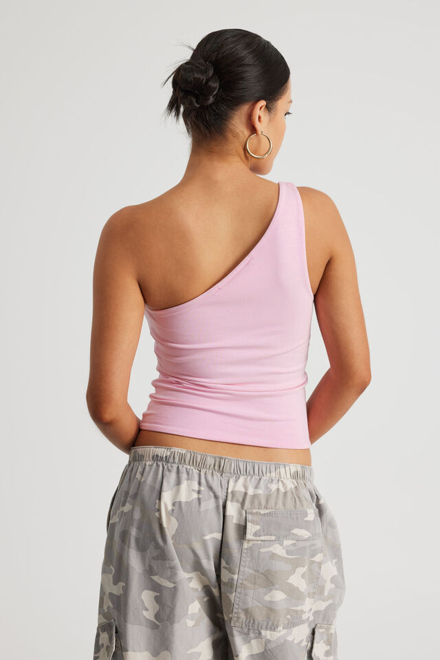 Graphic One Shoulder Tank, ICE PINK/OG 98
