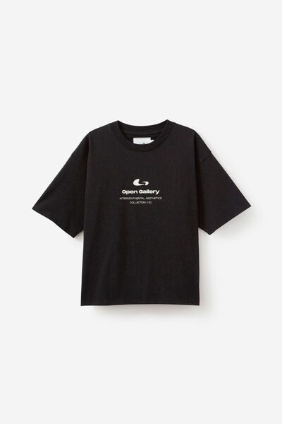 Open Gallery Vintage Heavyweight Cropped Tshirt, OG BLACK/INTERCONTINENTAL AESTHETICS