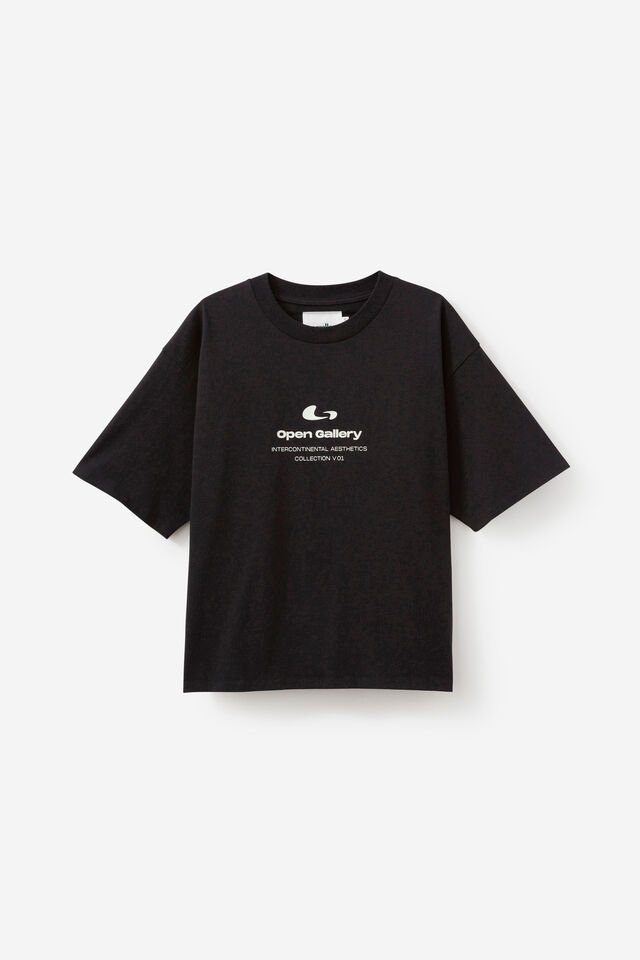 Open Gallery Vintage Heavyweight Cropped Tshirt, OG BLACK/INTERCONTINENTAL AESTHETICS