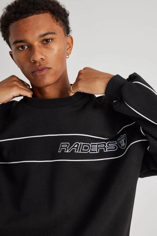 Panelled Nfl Crew, LCN NFL BLACK/RAIDERS PIPING