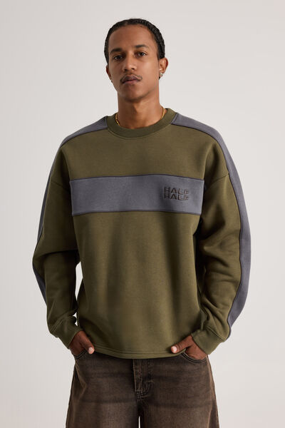 Half Half Sports Crew, HH DEEP KHAKI/SPORT SPLICE