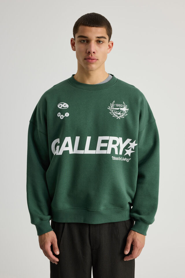 Open Gallery Crew, OG BOTANICAL GREEN/WHITE CREST