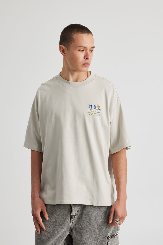 Half Half Heavyweight Box Fit Graphic Tshirt, HH FOG/EL PASO