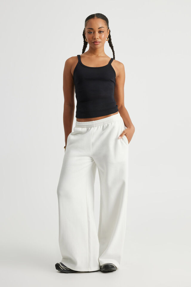 Classic Wide Leg Trackpant, VINTAGE WHITE