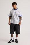Half Half Slim Fit Ringer Tshirt, HH SILVER MARLE/BLUE WIDE HALF HALF PILL - alternate image 2