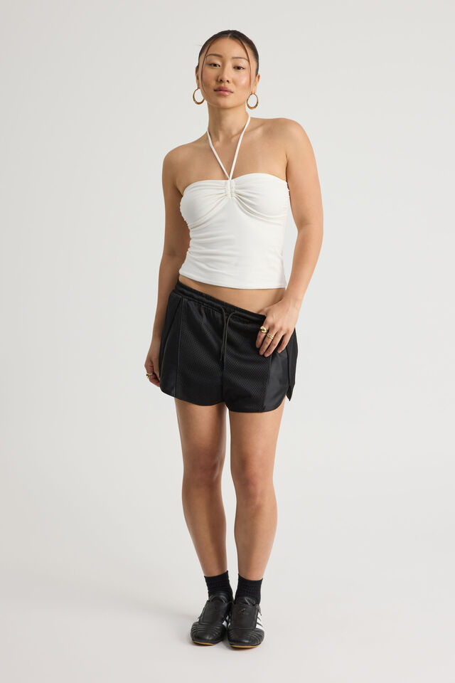Ruched Front Bandeau Halter, CLOUD