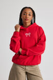 Harley Slouchy Hoodie, POSTBOX RED/BOWS - alternate image 1