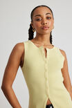Rosie Button Up Knit Tank, YELLOW - alternate image 4