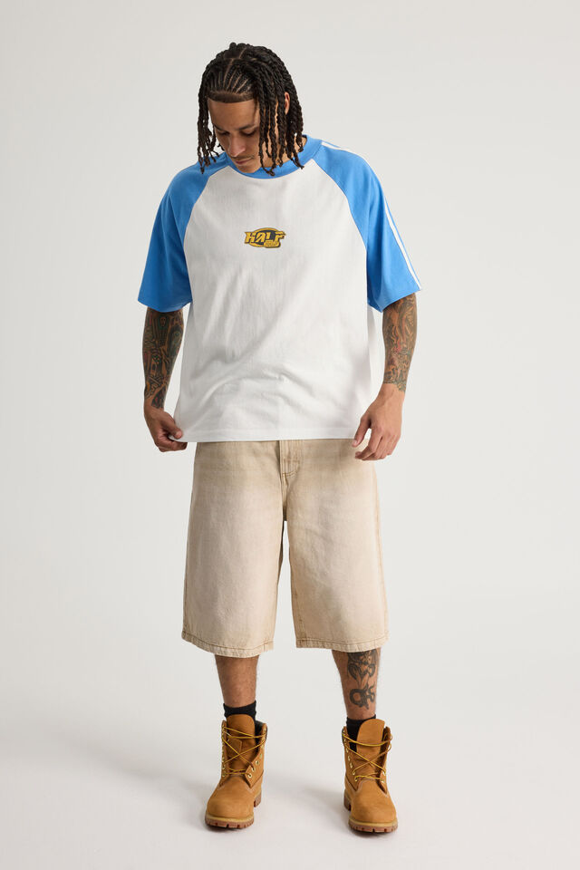 Half Half Boxy Raglan Tshirt, HH CLOUD/NEPTUNE VANDALISE