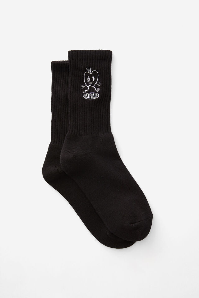 Unisex Rib Sock - Extra, HALF HALF BLACK APPLE