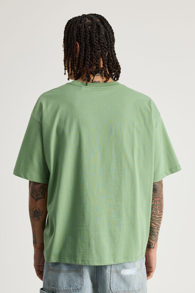 Half Half Box Fit Graphic T Shirt, HH PEPPERMINT/BRICKS