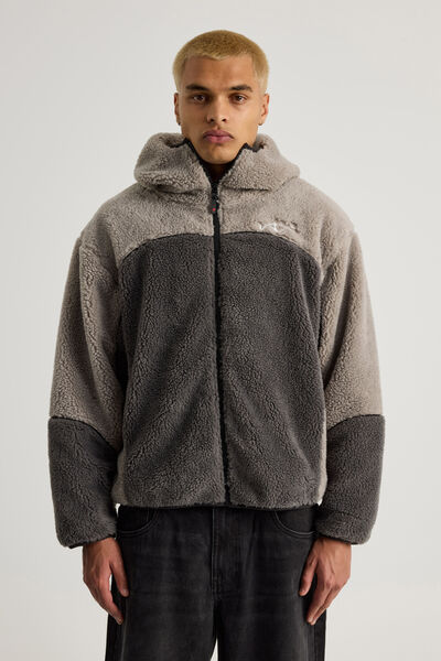 Notion Sherpa Hooded Jacket, SEA SMOKE/DUSK GREY