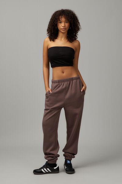 Super Slouchy Trackpant, PLUM TRUFFLE