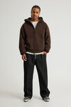 Authentics Boxy Zip Thru Hoodie, WALNUT - example image 2