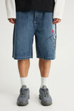Notion X Lcn Baggy Denim Short, LCN ATTACK ON TITAN/VOLTAGE BLUE - example image 4
