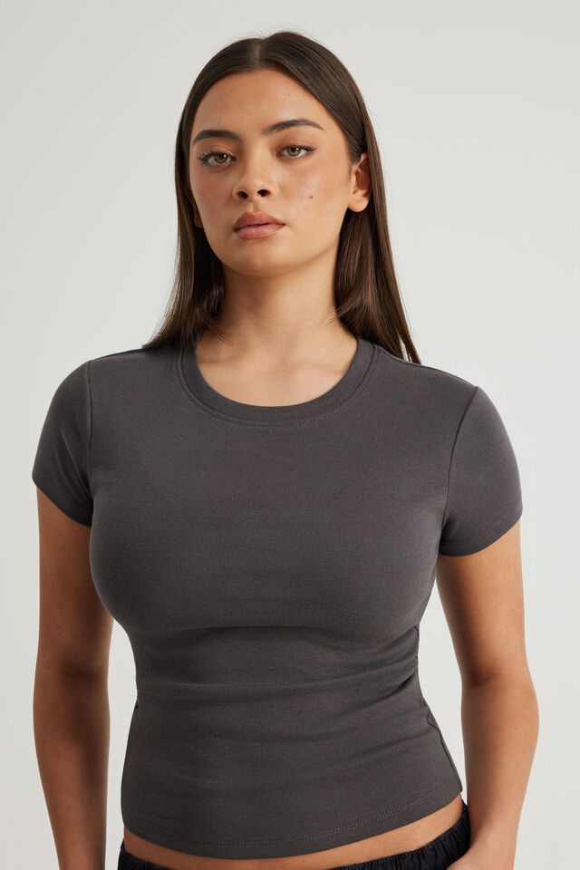 Authentics Fitted Tee, WASHED BLACK