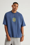 Spongebob X Half Half Heavyweight Box Fit T Shirt, LCN NIC BLUE AURA/SPONGEBOB PLANKTON - alternate image 1