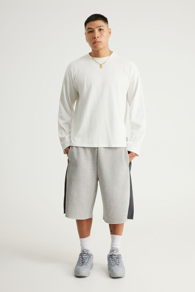 Authentics Baggy Track Short, GREY MARLE/SLATE PANEL