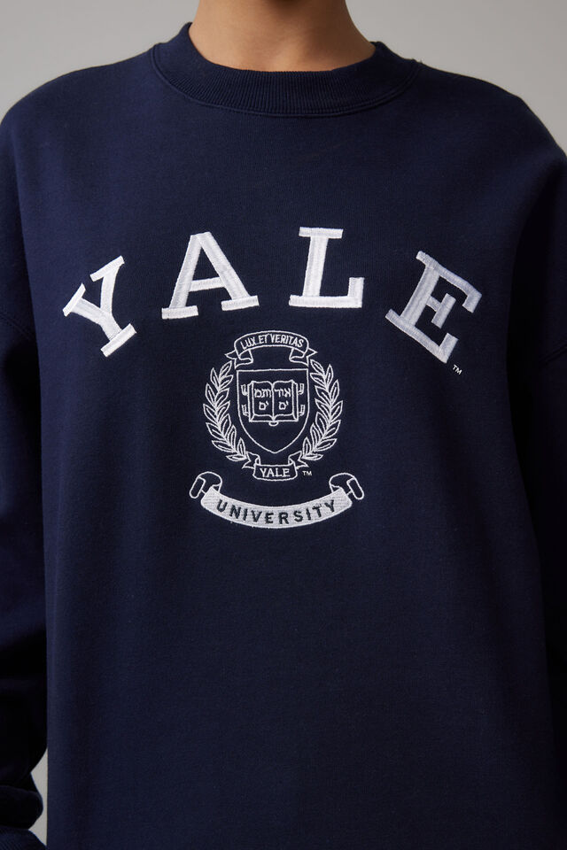 Lcn College Crew Neck Sweater, LCN YAL NAVY/YALE