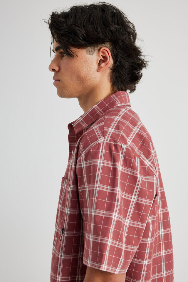 Short Sleeve Shirt, RED CHECK