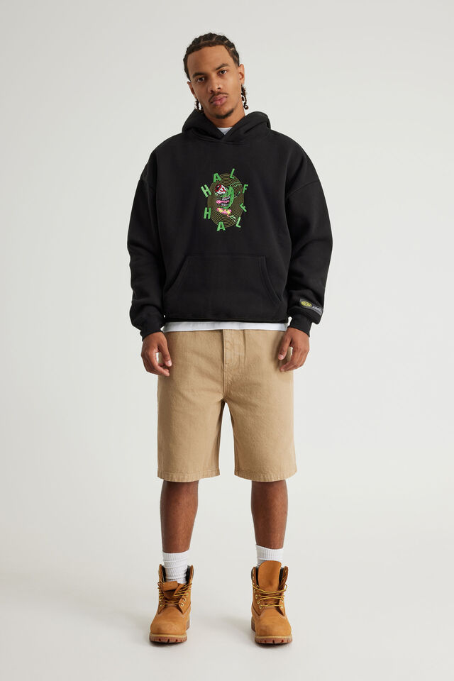 Spongebob Squarepants X Half Half Hoodie, LCN NIC BLACK/PLANKTON