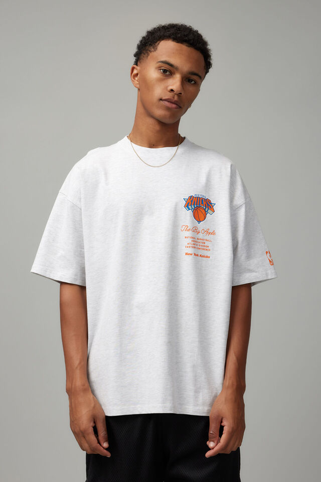 Oversized Nba T Shirt, LCN NBA SILVER MARLE/KNICKS SCRIPT