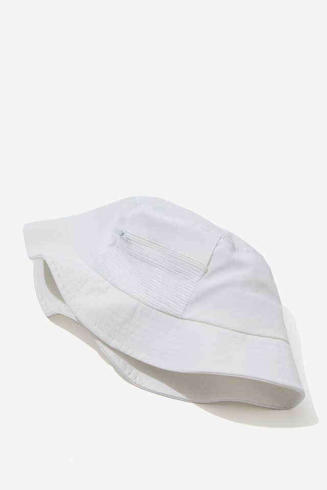 Unified Collective Pocket Bucket Hat, WHITE