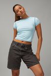 Fitted Crop Tee, COOL BLUE - alternate image 1