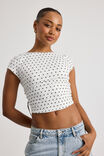 Cameron Open Back Top, MARSHMELLOW/BLACK POLKA DOT - alternate image 4