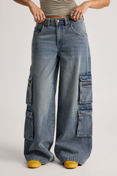 Mega Baggy Cargo, WASHED OUT BLUE
