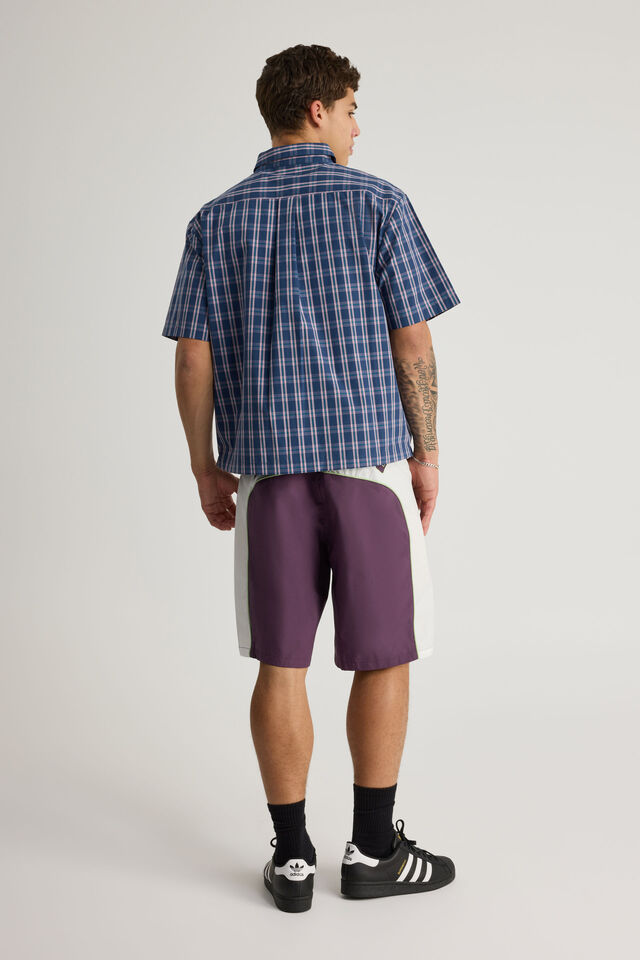 Half Half Panelled Boardshort, DEEP GRAPE/TRIPLE TIME