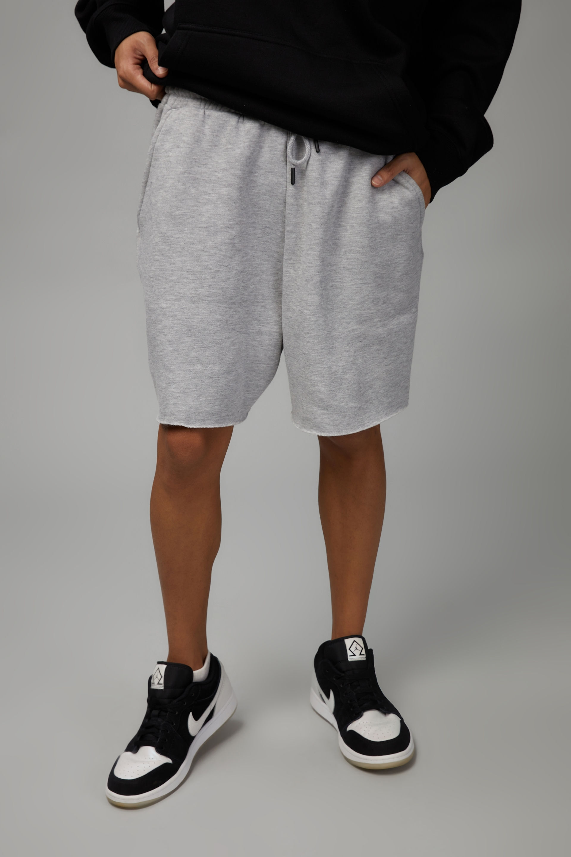 Grey trackie shorts on sale