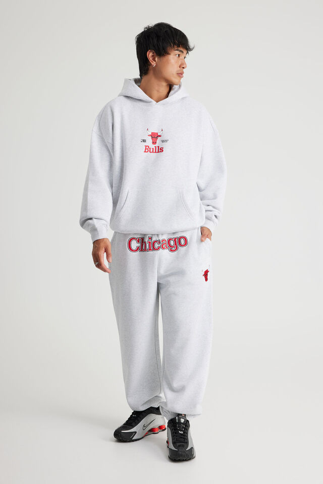 Nba Track Pant, LCN NBA SILVER MARLE/CHICAGO BULLS SCRIPT