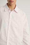 Open Gallery Boxy Cropped Long Sleeve Shirt, OG ICE PINK PINSTRIPE/EVERYDAY - example image 4
