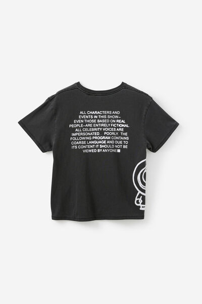 South Park Regular Tshirt, LCN SOU WASHED BLACK/HALF HALF SILHOUETTE