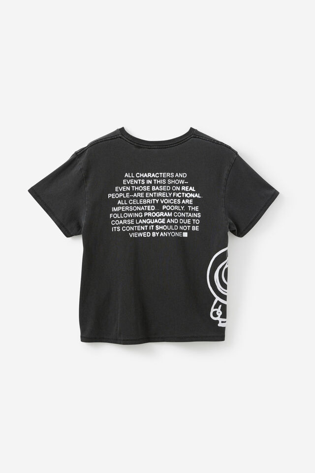 South Park Regular Tshirt, LCN SOU WASHED BLACK/HALF HALF SILHOUETTE