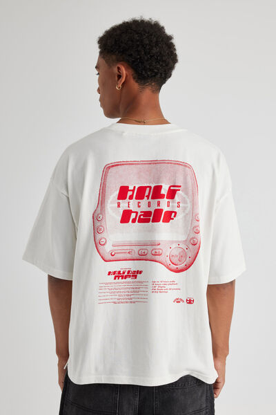 Half Half Heavyweight Box Fit Graphic Tshirt, HH CLOUD/HALF HALF MP3