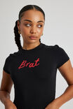 Fitted Baby Tee, BLACK/BRAT - alternate image 4