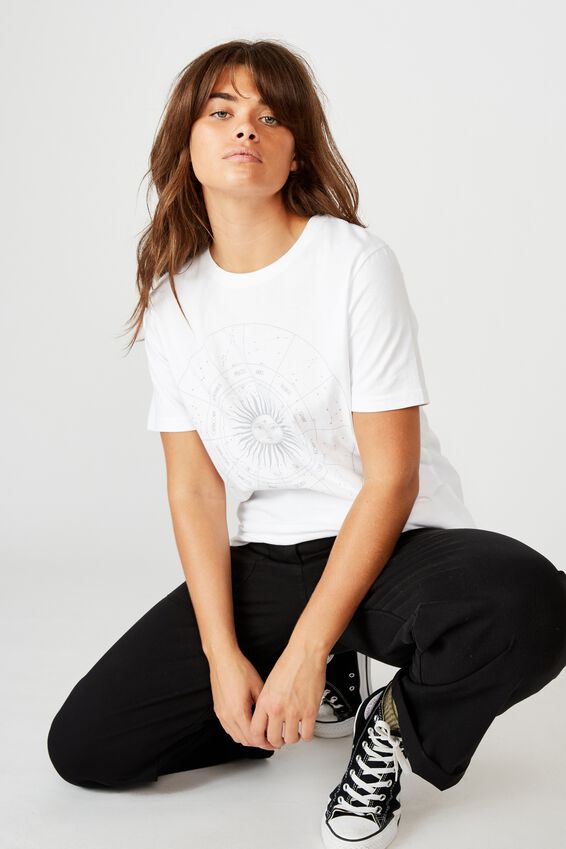 Relaxed Graphic T Shirt, WHITE/ASTRO SUN