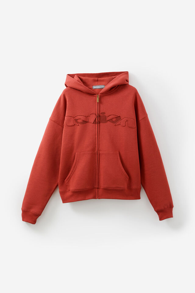 Notion Zip Thru Hoodie, NTN TUSCAN RED/NOTION LOGO