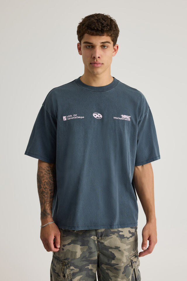Open Gallery Box Fit Tshirt, OG WASHED SEAL/CIRCULAR OG
