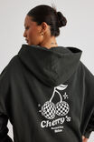 Harley Slouchy Hoodie, WASHED BLACK/DISCO CHERRY - alternate image 3