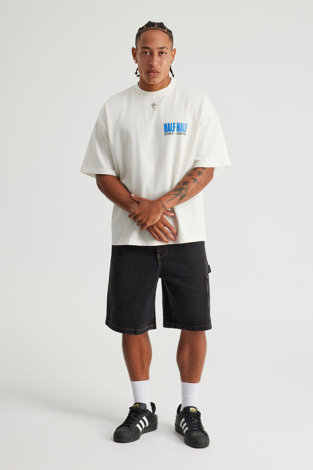 Half Half Heavyweight Box Fit Graphic Tshirt, HH CLOUD/WRECKING BALL