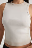 High Neck Tank, WASHED DOVE GREY - alternate image 3