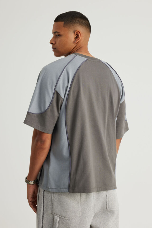 Half Half Boxy Tshirt, HH IRON/CONCRETE FLUID