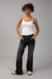 Low Rise Kick Flare Jean, BLACK/WHITE STITCH - alternate image 1