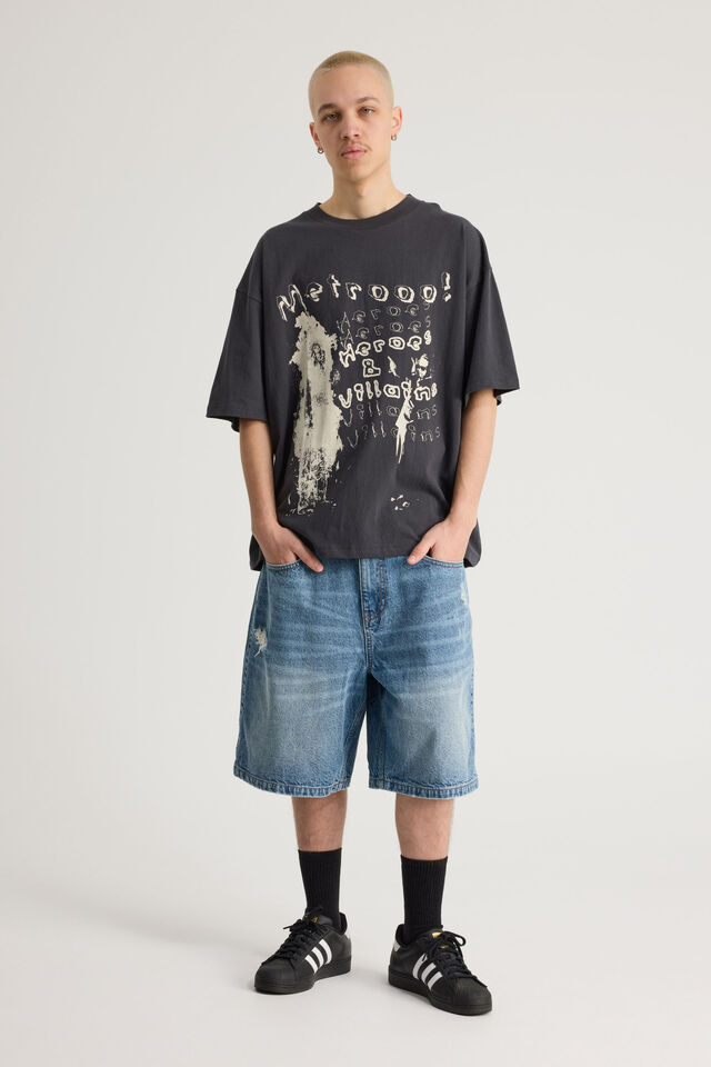 Half Half Classico Denim Short, DISTRESSED CLASSIC INDIGO