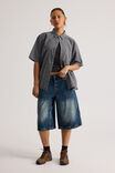 Half Half Short Sleeve Shirt, HH BLACK BLUE MICRO CHECK - alternate image 5