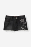Notion X Smolbrat Denim Skirt, WOLF WASHED BLACK - alternate image 1
