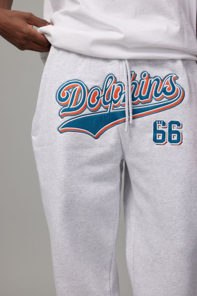 Nfl Relaxed Trackpant, LCN NFL SILVER MARLE/DOLPHINS FRONT SCRIPT